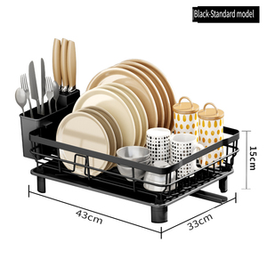 Égouttoirs à vaisselle en acier inoxydable pour comptoirs, type sur pied, avec rangement pour serviettes, accessoires d'armoire étanches pour usage domestique - Product Image 5