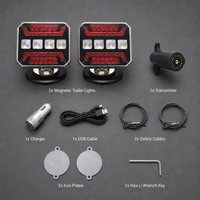 Kit de Luces LED Inalámbricas para Remolque, Impermeables, Magnéticas, con Luz de Freno, Direccional, Estroboscópica y de Reversa