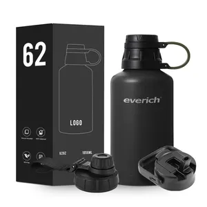 Großhandel Edelstahl vakuum isoliert 32 oz Wassersflasche Krug 64 oz halbe Gallone Craft-Bier-Kugel mit Griff-Dekor