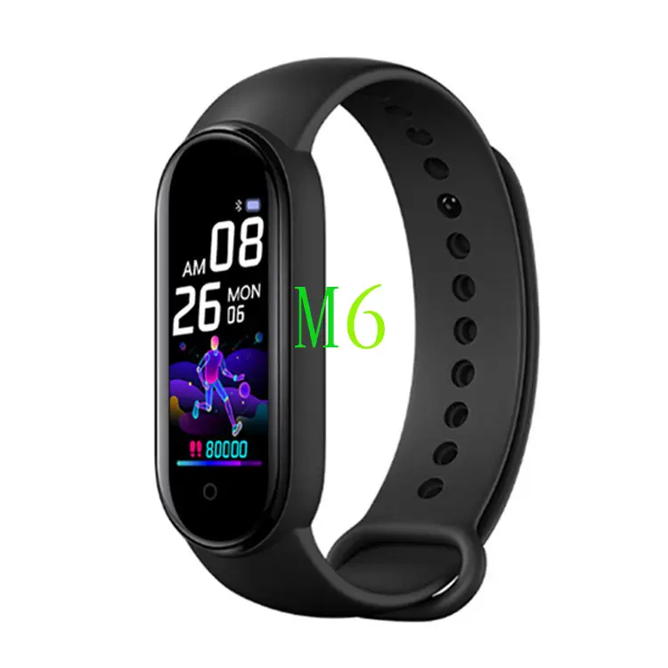 Smartwatch m6 touch screen, pulseira smart com monitor de batimentos cardíacos, smartwatch m6, 2021