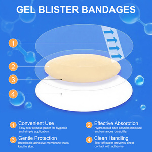 Tivlon Hydrokolloid-Gel-Pflaster für Fersen-Blasen Polsterndes Wasserdichtes Duschfestes Blasenpflaster Minimiert Reibung - Product Image 2