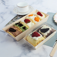 Boîte-cadeau en bois personnalisable pour les fêtes de mariage de nouilles à sushi-Emballage alimentaire à emporter avec fenêtre transparente pour bonbons pour biscuits Plus