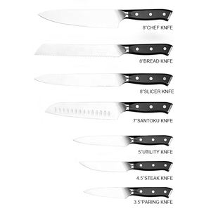 Hatchen Mayoristas Japonés Naif Gourmet Traditions Juego de cuchillos de cocina de acero inoxidable con soporte - Product Image 3