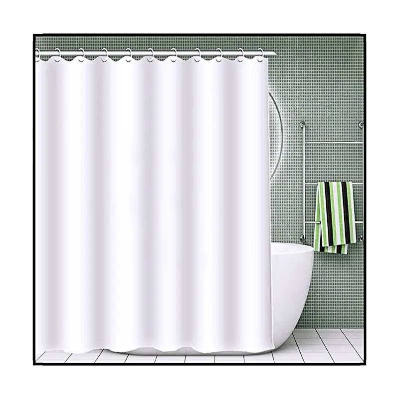 Custom Logo Waterproof Shower Curtains With Hooks C Digital Full-Printing Polyester Bathroom Curtains