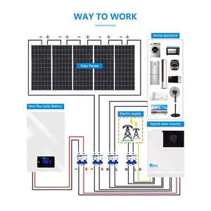 5kw 10kw OEM longos ciclos Off Grid Lifepo4 bateria Solar Energy Storage Systems Power Station para uso doméstico e caravana