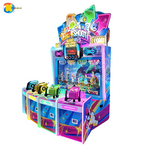 Machine de jeu d'arcade interactive de tir à la cible avec héros de dessins animés, à monnayeur, 3 joueurs, avec tir au pistolet et système de rédemption de tickets - Product Image 1