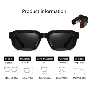 Gafas de Sol de Moda de Alta Calidad con Lentes Marrones Anaranjados UV400 para Mujer, Gafas de Sol Cuadradas Únicas Más Populares, Personalizadas de PC - Product Image 3