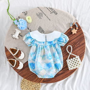 Body de Manga Corta con Estampado de Flores de Dibujos Animados para Bebés Recién Nacidas de 3 a 12 Meses, Tejido, Suministrado por ODM - Product Image 5