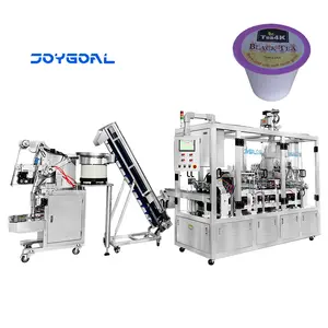 Otomatik doğrusal toz fincan dolum ve sızdırmazlık makinesi kahve kapsül dolum makinesi CE 1000-12000BPH ile espresso k-fincan için