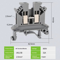 Bornier de raccordement sur rail DIN série UK, connexion universelle par vis, borniers modulaires UK2.5B UK3N UK5N UK6N UK10N UK16N PA66