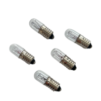 Bombilla Indicadora Miniatura T10X28 E10 con Base Espiral, 6.3V 0.15A, 24V 0.11A, Bombilla Indicadora de Señal Marina