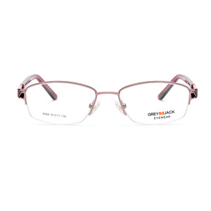 กรอบแว่นตาเกรย์แจ็ค รุ่น 5088 ทรงสี่เหลี่ยม ครึ่งกรอบ แบบโบว์ไท สำหรับผู้หญิง โลหะ ป้องกันรังสียูวี เลนส์ใส - Product Image 5