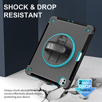 Étui robuste pour tablette avec support rotatif à 360°, anti-chute et fente pour stylet, compatible iPad Pro 13 pouces M5 2025 (modèles A3360, A3361, A3362)