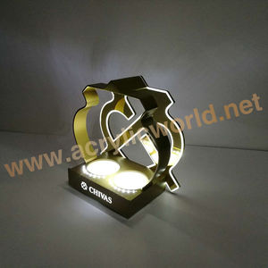 Dispensador de glorificador de botella de vino, soporte de exhibición de botella de licor, acrílico, moderno, led, Venta al por mayor - Product Image 1