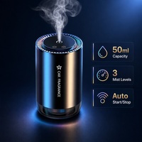 Diffuseur d'arômes pour voiture 50ml, nébuliseur USB Type-C, LED RGB, portable, pour porte-gobelet, désodorisant