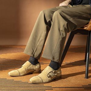 รองเท้าหนังแท้คุณภาพสูงสำหรับผู้ชาย แบบอ็อกซ์ฟอร์ด กันน้ำ ระบายอากาศ เพิ่มความสูง เหมาะสำหรับใส่ทำงาน ใส่ลำลองในฤดูใบไม้ร่วง - Product Image 4