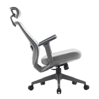 Chaise de bureau ergonomique de luxe pivotante JR RACING en maille grise moderne avec support lombaire réglable en hauteur