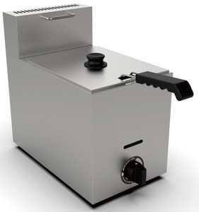 <span class=keywords><strong>Friteuse</strong></span> à gaz de table en acier inoxydable 10L à réservoir unique, compatible GPL/GN, équipement de cuisine, état neuf - Product Image 2
