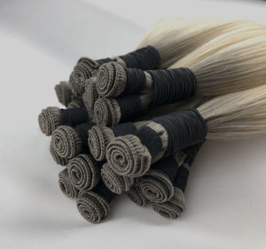 Extensiones de Cabello Ruso Genius Weft, Ondulado Natural, Doble Trama, Invisible, Rubio, Rizado, Europeo, Mashin - Product Image 1