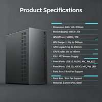 Caja de PC Micro ATX ITX en Oferta, Mini Torre para Juegos, Compatible con PSU ATX Superior, Soporte para GPU de 240mm, Enfriador de CPU de 140mm, Caja Negra en Stock