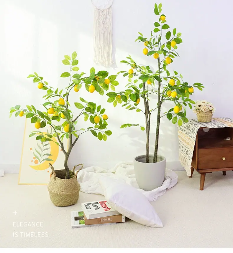 Pohon Lemon tiruan untuk dekorasi pabrik pohon buah buatan tanaman palsu