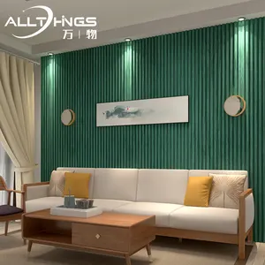 hotel 160*24mm wood bamboo pure Milky Great Wall Board exterior indoor fluted green decorative pvc interior 3D wpc wall panel