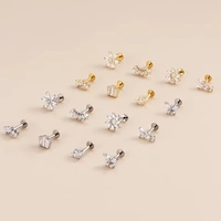 Piercing Labret en Titane ASTM F136 Plaqué Or 14K 18K, à Filetage Interne et Dos Plat, Bijoux de Piercing en Gros OEM ODM