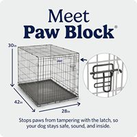 Cage pour chien pliable en métal à porte unique avec panneau de séparation réglable, plateau en plastique anti-fuite, loquet sécurisé, portable et durable