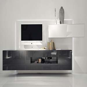 Hot Selling Modern Panel Design <b>Living</b> <b>Room</b> <b>Wall</b> <b>Cabinet</b> Custom Melamine Finish Wooden TV Stand Furniture - Product Image 3