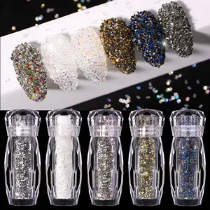 Colorful Shiny Crystal Nail Art Rhinestones Glass Nail Stones Shiny Flatback Charms for Nails 3D DIY Decoration