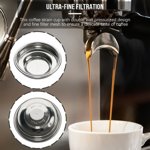 Portafiltro de acero inoxidable de 58 mm con doble taza presurizada para máquina de espresso - Product Image 4