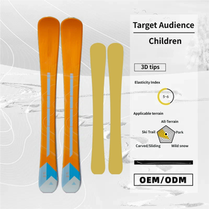 Ensemble de planches de ski pour enfants débutants, best-seller, double planche, <span class=keywords><strong>fixation</strong></span>, noyau <span class=keywords><strong>en</strong></span> <span class=keywords><strong>bois</strong></span> de peuplier, 90 cm, hiver, écologique - Product Image 2