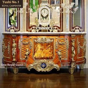 Meuble de <span class=keywords><strong>maison</strong></span> de luxe français en bois massif sculpté, buffet européen moderne pour le salon, rangement personnalisable, palais <span class=keywords><strong>rococo</strong></span> - Product Image 1