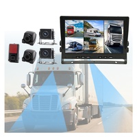 Moniteur de voiture/autobus avec écran IPS de 10,1 pouces, caméra 360 degrés pour système de recul de véhicule/remorque, kit DVR de sécurité robuste AHD