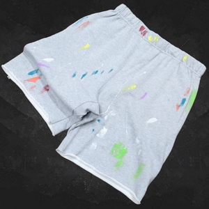 Custom Summer French Terry Shorts Heavyweight 100% Cotton Screen Printing Streetwear Vintage Sun Faded Acid Wash Shorts for Men - Product Image 1
