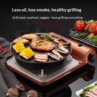 Plaque de cuisson coréenne Ishiguro pour viande grillée, plaque de barbecue portable pour camping en extérieur, poêle antiadhésive ronde en fer