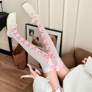 Chaussettes Lolita à nœuds quatre saisons pour le commerce extérieur, rose os, Halloween, chaussettes mi-hautes, transfrontalières, style fille douce - Product Image 5