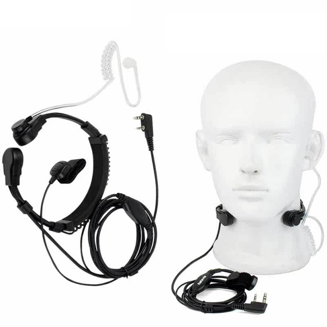 Professional Security Throat Mic Headset Acoustic Tube Earpiece for UV-32 UV82 UV-9R PLUS for TK-2000/TK-3000 2 Pin