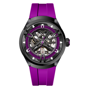 Luxury Hollow Mechanical Watch 50M Waterproof Fluorine Rubber Strap Hard Glass Fashion Sport <b>Wristwatch</b> for Men - Product Image 2