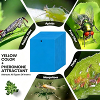Trampa Adhesiva Azul de 10x15cm, Tabla de Pegamento de Doble Cara para Insectos, Monitoreo de Tripas, Control de Plagas en Cultivos de Invernadero, No Tóxica