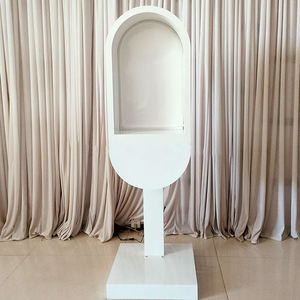 Cabine téléphonique de mariage à DEL avec lumières de plusieurs couleurs, support de livre d'or, cabine téléphonique blanche pour la décoration de mariage - Product Image 3