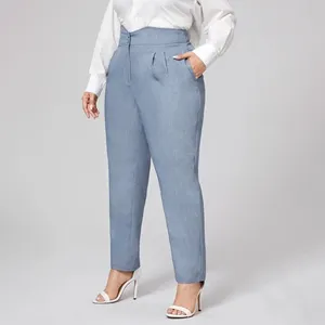 Women Casual Harajuku Spring Summer Plus Size Tailored Trousers Solid Elastic Waist Pants Harem Plus Fold Pleated Solid Pants