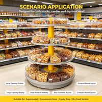 Présentoir Rotatif Multicouche Rond pour Snacks en Vrac, Meuble d'Islande pour Supermarché, Présentoir Alimentaire pour Fruits Secs et Bonbons
