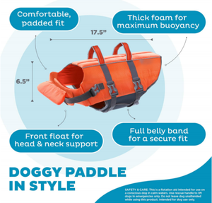Giubbotto di salvataggio per cani professionale con manico, alta galleggiabilità e strisce riflettenti-attrezzatura di sicurezza per il nuoto e la nautica - Product Image 4