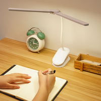 Lampe de table à double support pliable, 2 pièces, rechargeable, pince pour bureau de lecture