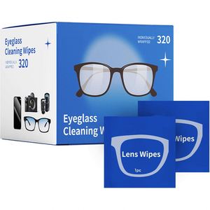 Lingettes humides antibactériennes écologiques biodégradables non parfumées emballées individuellement anti-buée pour les verres des lunettes - Product Image 1