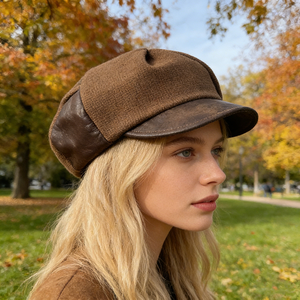 Béret Nuage Femme 2026 Nouveau Style Automne/Hiver Rétro Britannique Casquette Plate Octogonale en Jean (Design Amincissant le Visage) Plage - Product Image 4