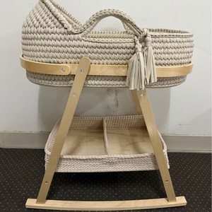 Crocheted <strong>Moses</strong> <strong>Basket</strong> Handmade <strong>Mobile</strong> Baby Bed for Newborns Choice of Colours - Product Image 6