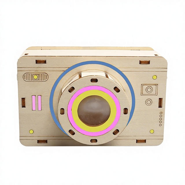 Science Technology Small Craft Handmade Wooden Camera Kindergarten Experiment Materials Science STEAM Teaching Aids