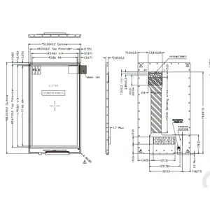 TFT3P7098-E TRULY TFT LCD IPS Panel 3.5 Inch 272X480 RGB 45 pins Interface Full View Screen Display Module for Handheld PDA